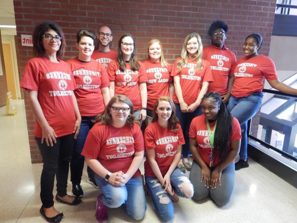 Psychology students posing for a photo